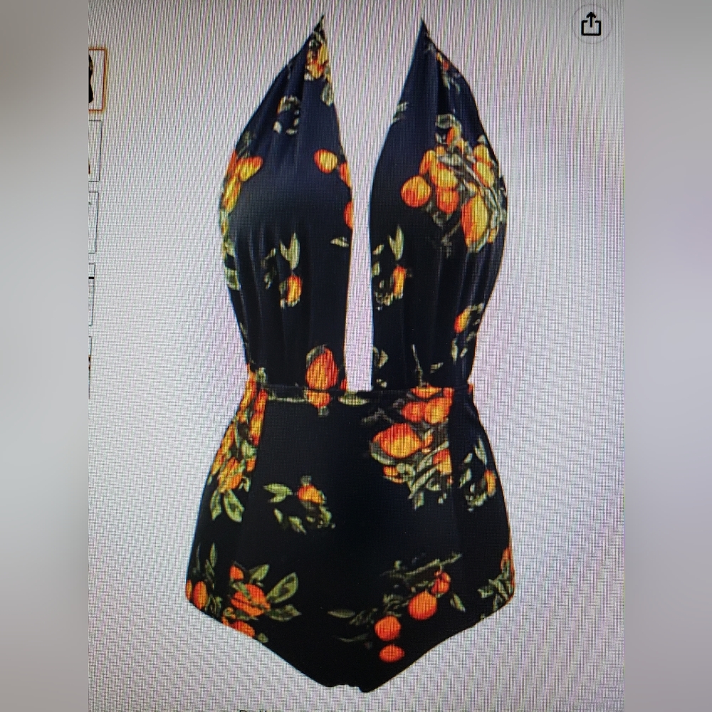 Retro style one piece bathing suit